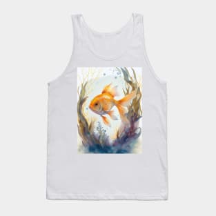 Fancy Pet Goldfish Watercolor Tank Top